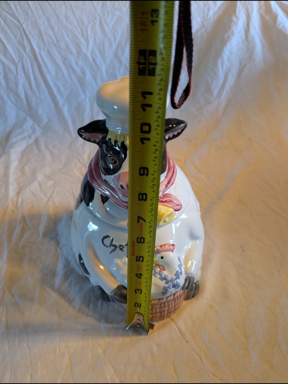 2/60$ Vintage White and Pink Cow Chef Ceramic Cookie Jar - Picture 7 of 8